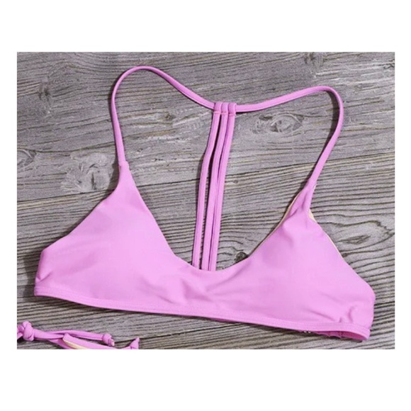 Plumeria Swimwear 'Trouble in Paradise' Strappy T-Back Bikini **TOP Size Large - Picture 8 of 15